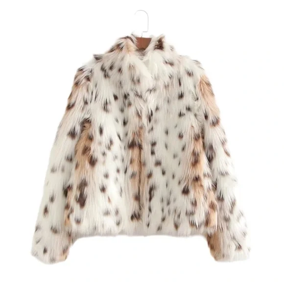 Spotted Faux Fur Coat - Picture 2 of 7